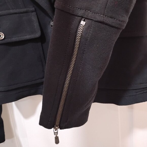 Anthropologie Women's Jacket Black Sylvia Surin Ponte Knit Notched Moto, XS - Picture 5 of 9